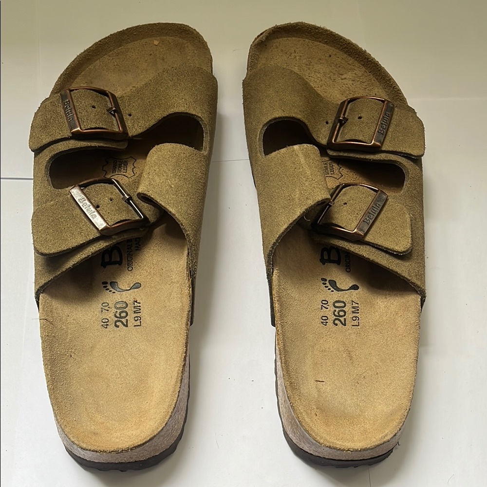 Betula Birkenstock Olive Suede Sandals
